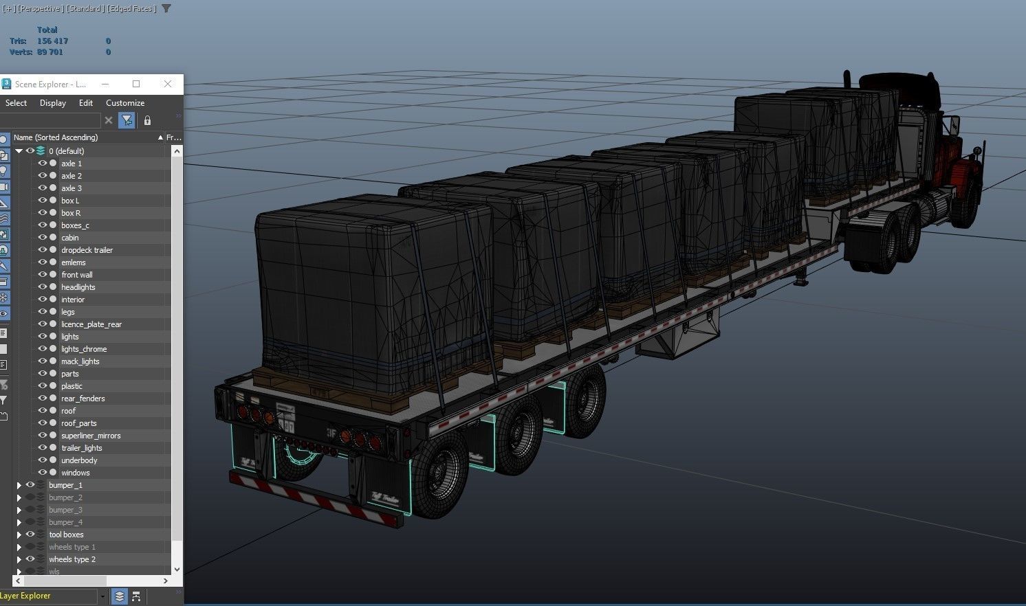 SuperLiner dropdeck trailer Low-poly 3D model_42
