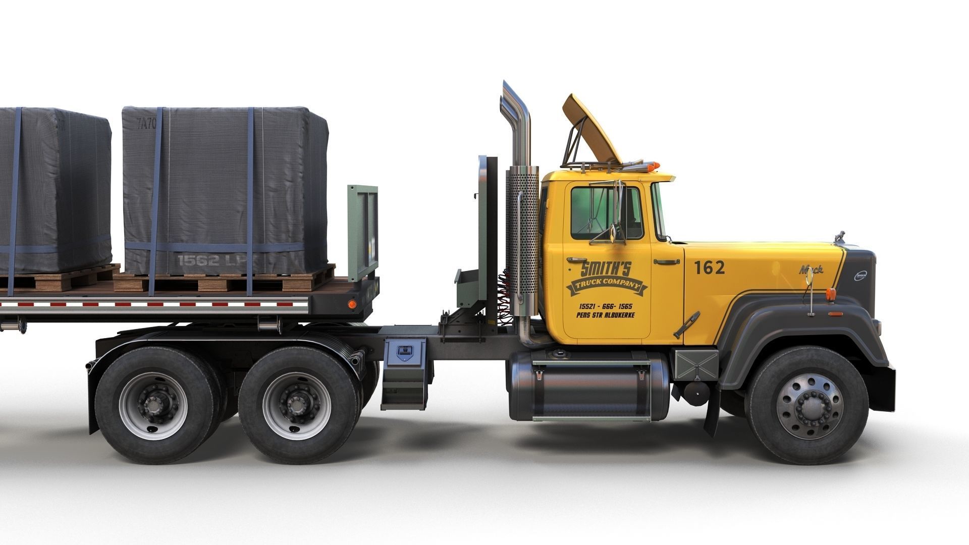 SuperLiner dropdeck trailer Low-poly 3D model_5