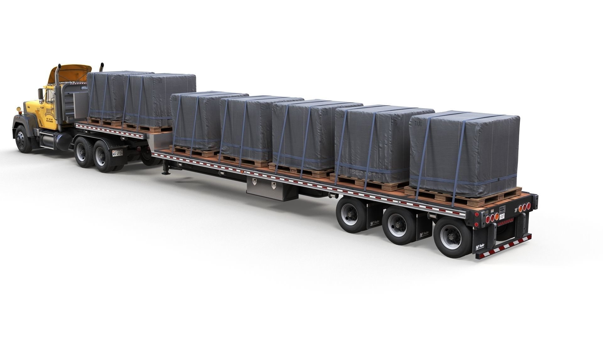 SuperLiner dropdeck trailer Low-poly 3D model_6