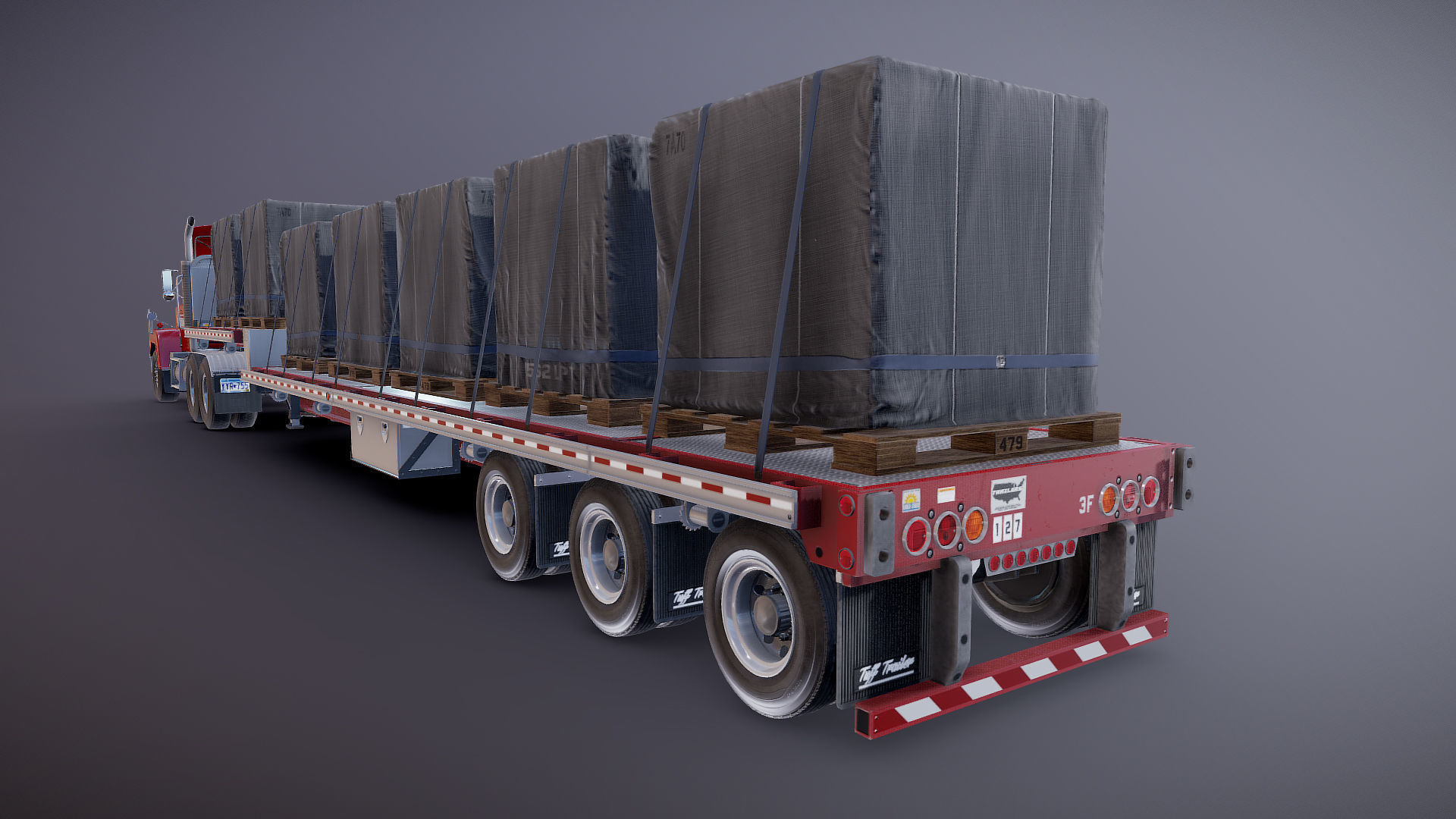 SuperLiner dropdeck trailer Low-poly 3D model_25
