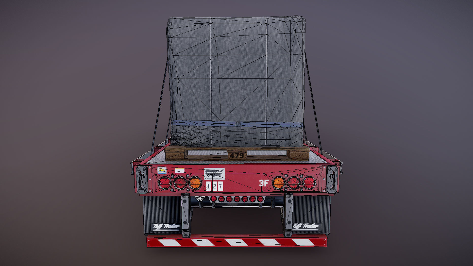 SuperLiner dropdeck trailer Low-poly 3D model_34