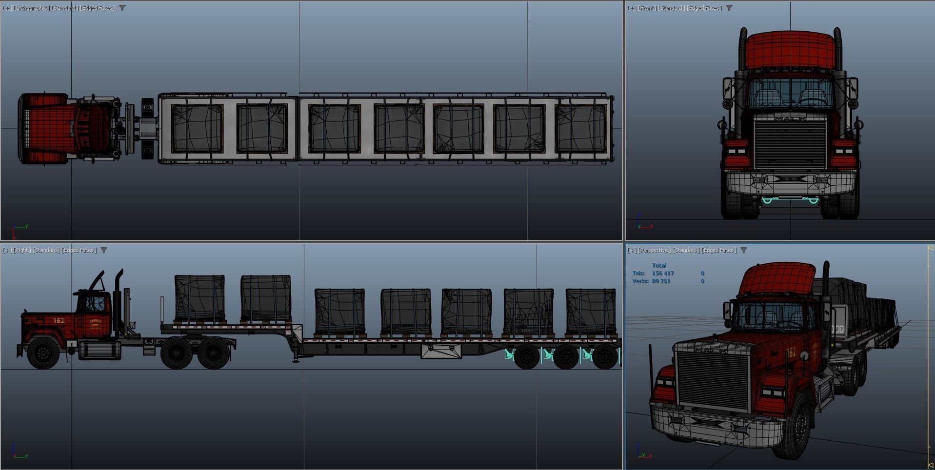 SuperLiner dropdeck trailer Low-poly 3D model_43