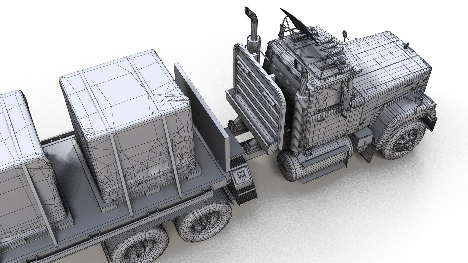 SuperLiner dropdeck trailer Low-poly 3D model_16