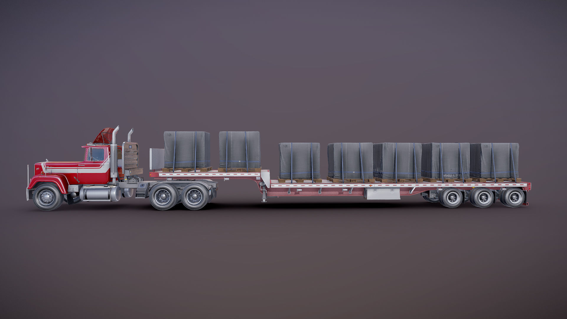 SuperLiner dropdeck trailer Low-poly 3D model_33