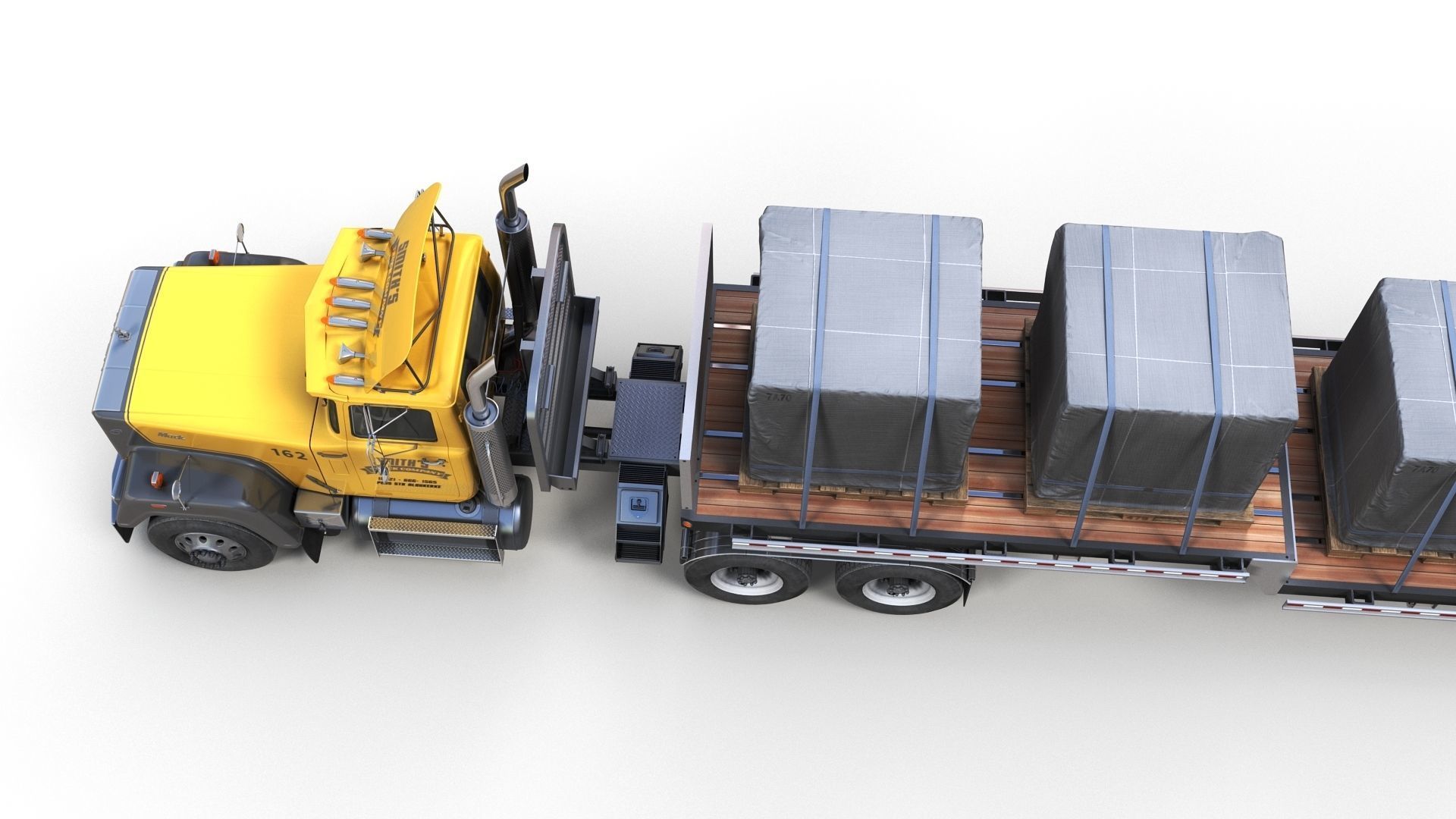 SuperLiner dropdeck trailer Low-poly 3D model_7