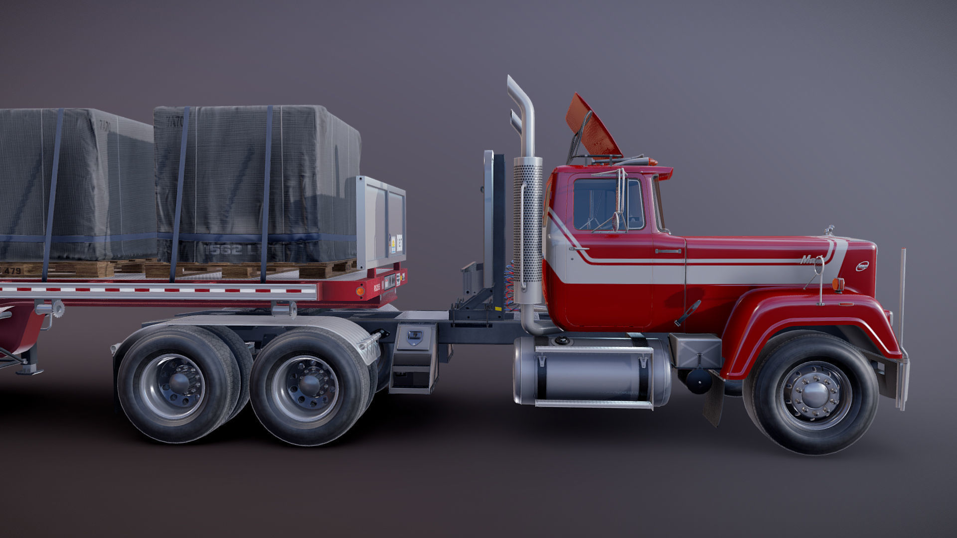 SuperLiner dropdeck trailer Low-poly 3D model_21