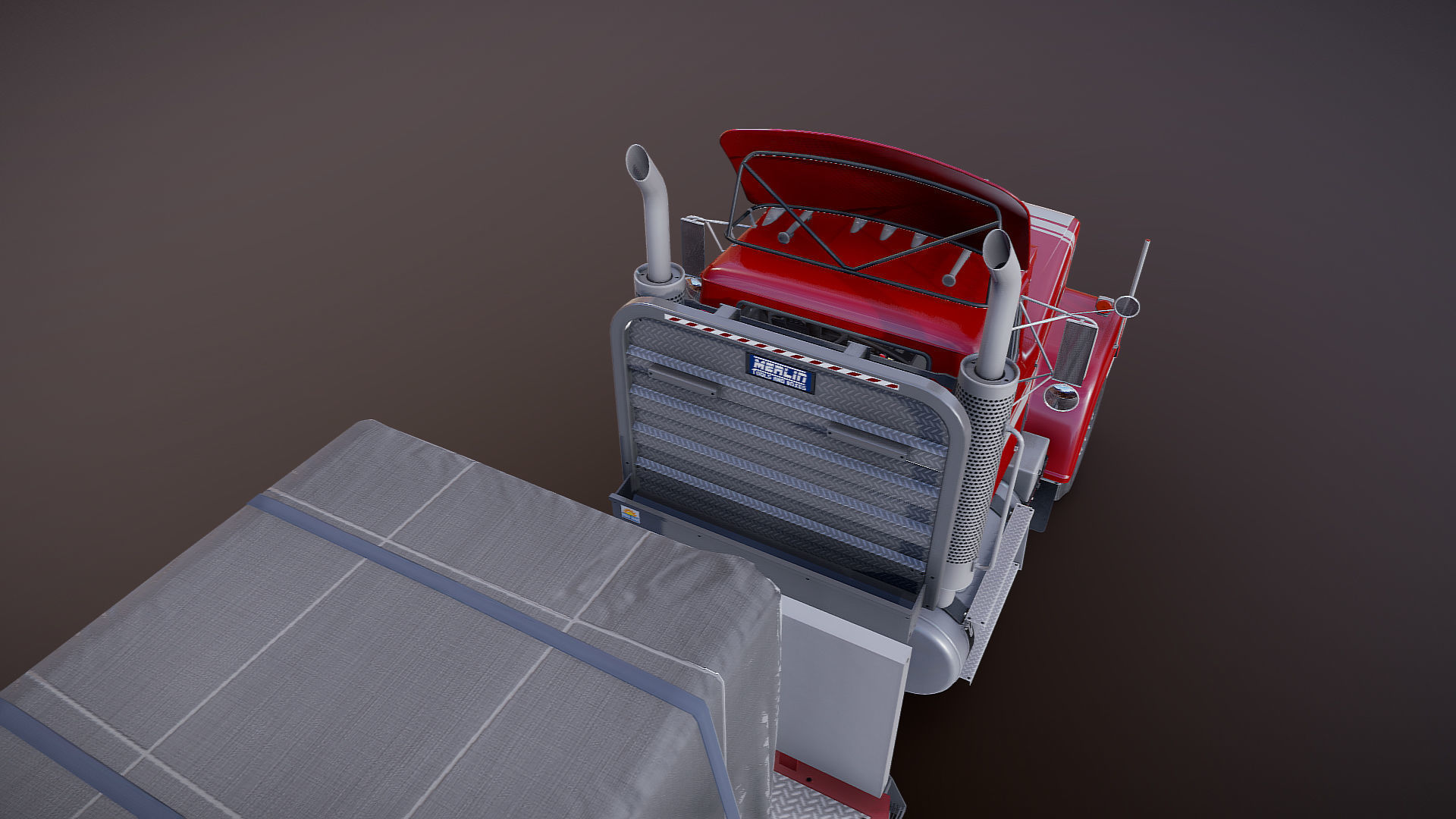 SuperLiner dropdeck trailer Low-poly 3D model_26