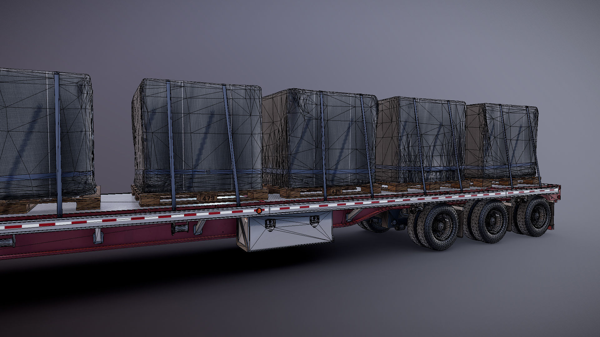 SuperLiner dropdeck trailer Low-poly 3D model_30