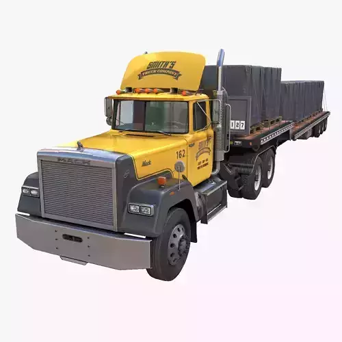 SuperLiner dropdeck trailer Low-poly 3D model