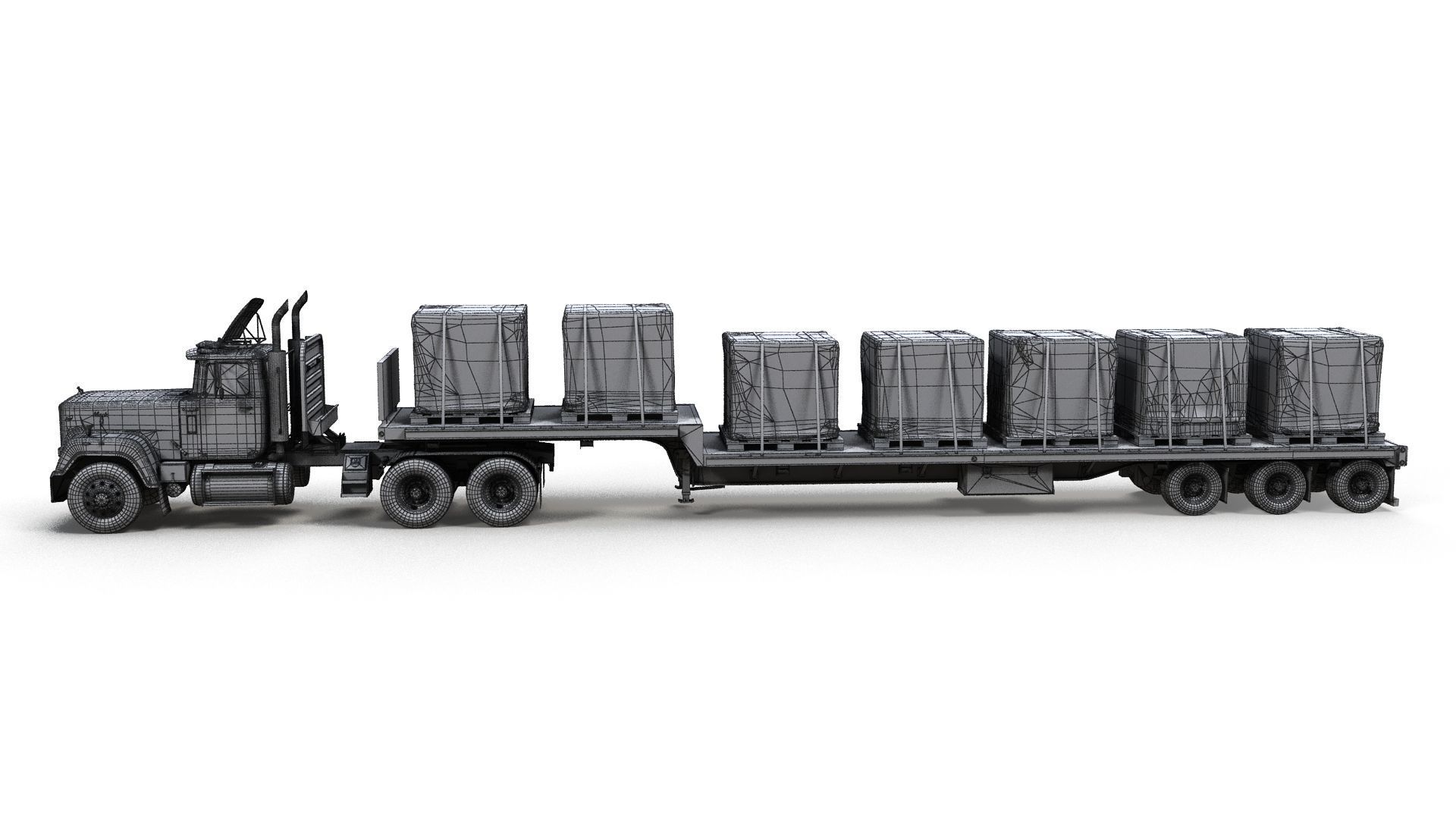 SuperLiner dropdeck trailer Low-poly 3D model_17