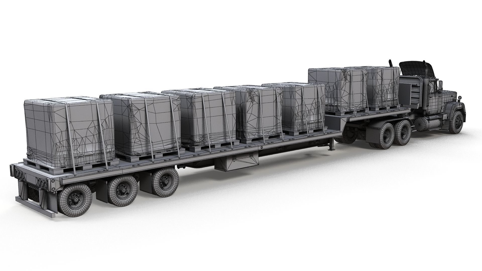 SuperLiner dropdeck trailer Low-poly 3D model_12