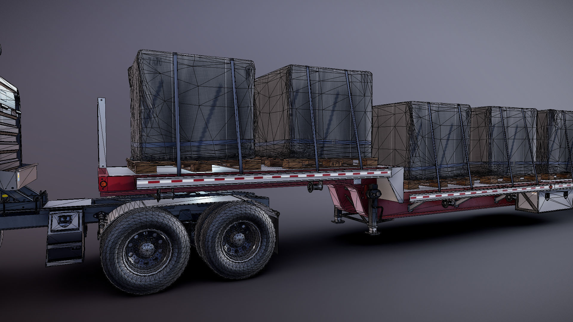 SuperLiner dropdeck trailer Low-poly 3D model_29