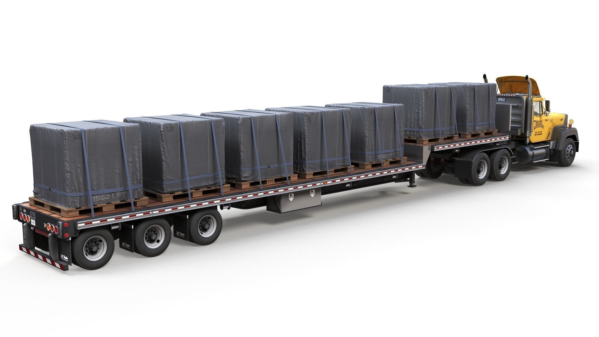 SuperLiner dropdeck trailer Low-poly 3D model_4