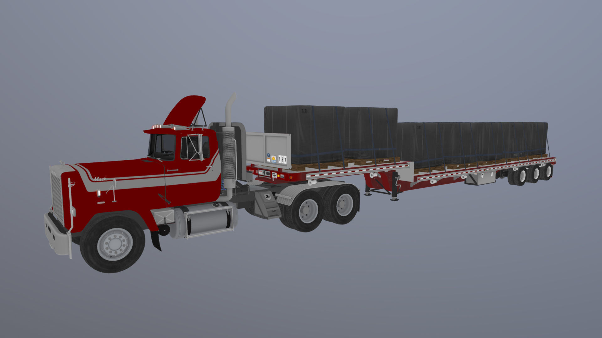 SuperLiner dropdeck trailer Low-poly 3D model_39
