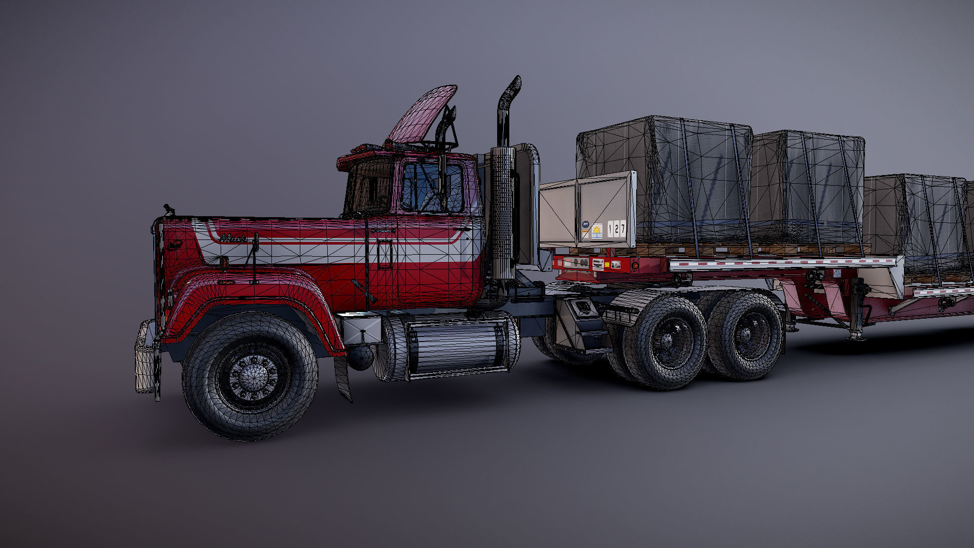 SuperLiner dropdeck trailer Low-poly 3D model_36
