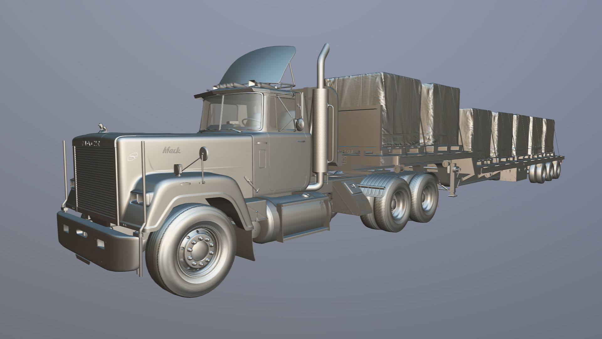 SuperLiner dropdeck trailer Low-poly 3D model_37