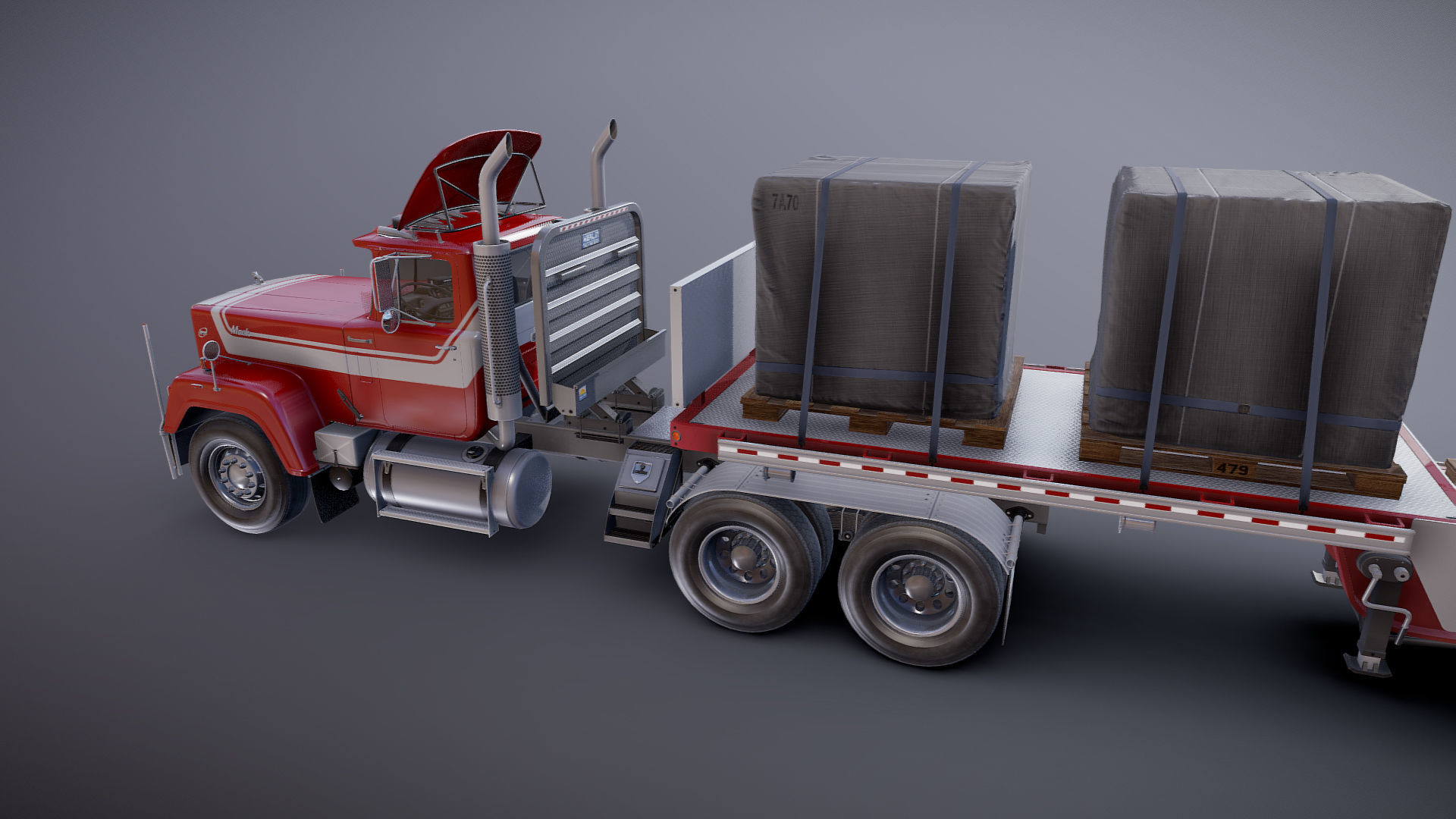 SuperLiner dropdeck trailer Low-poly 3D model_22