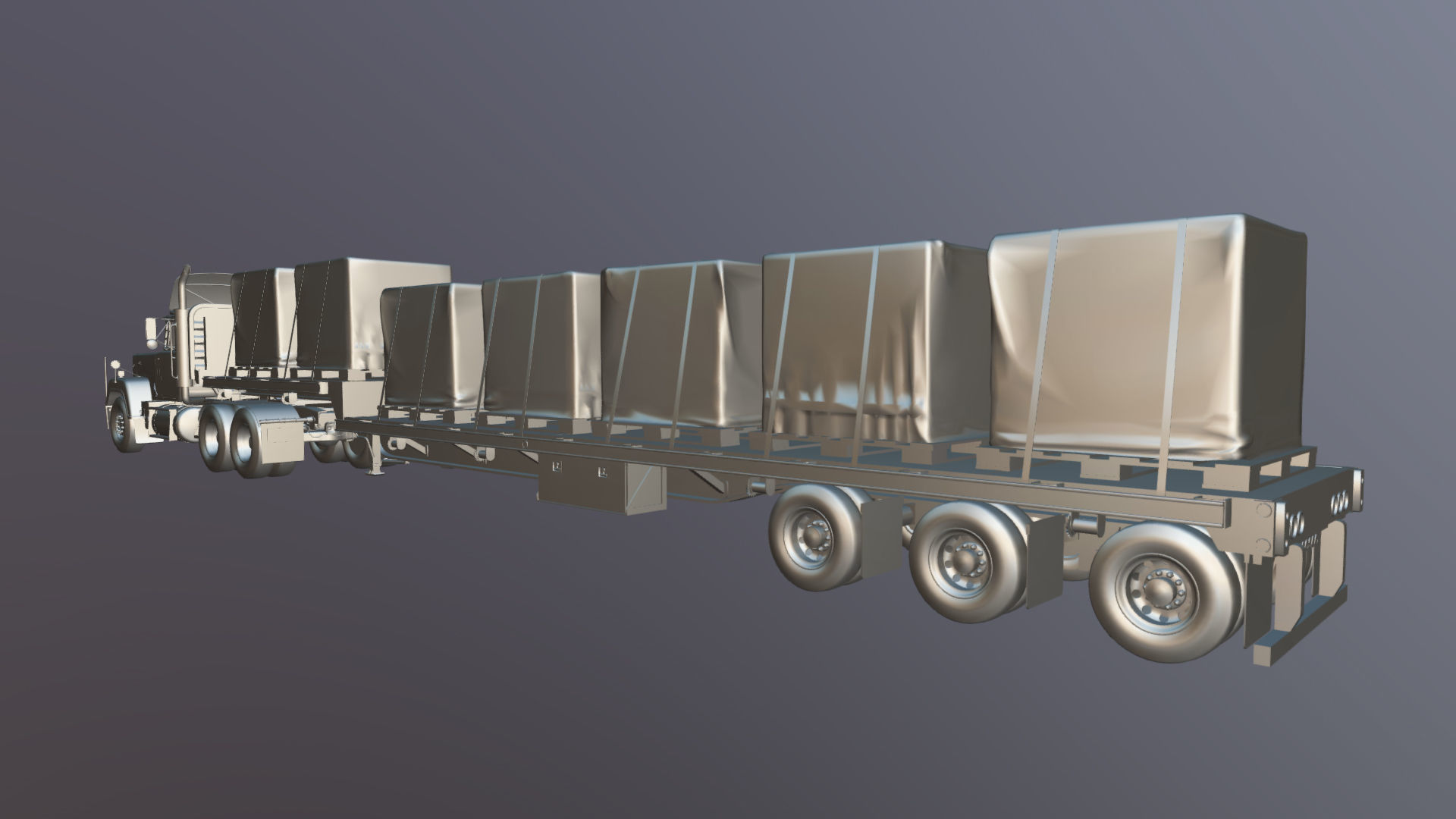 SuperLiner dropdeck trailer Low-poly 3D model_38