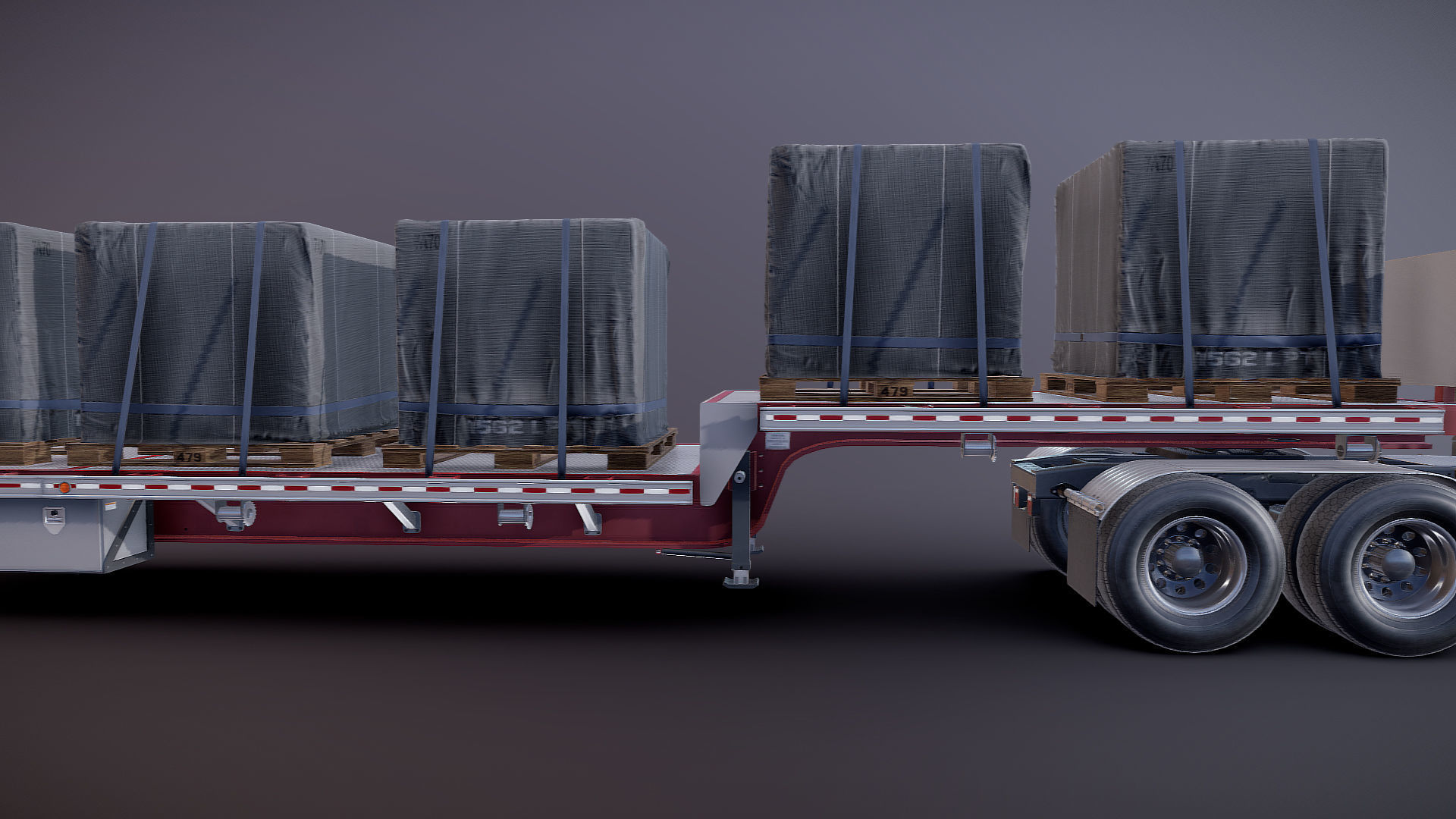 SuperLiner dropdeck trailer Low-poly 3D model_24