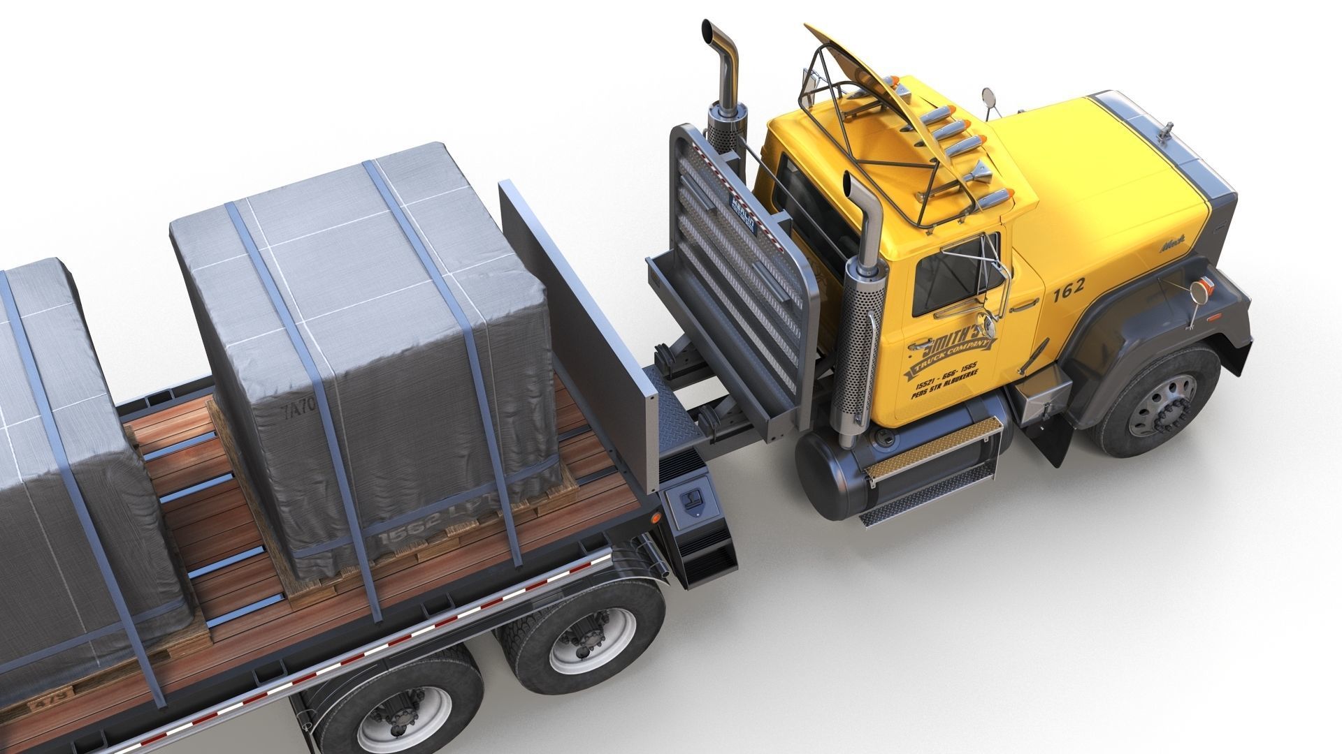 SuperLiner dropdeck trailer Low-poly 3D model_8