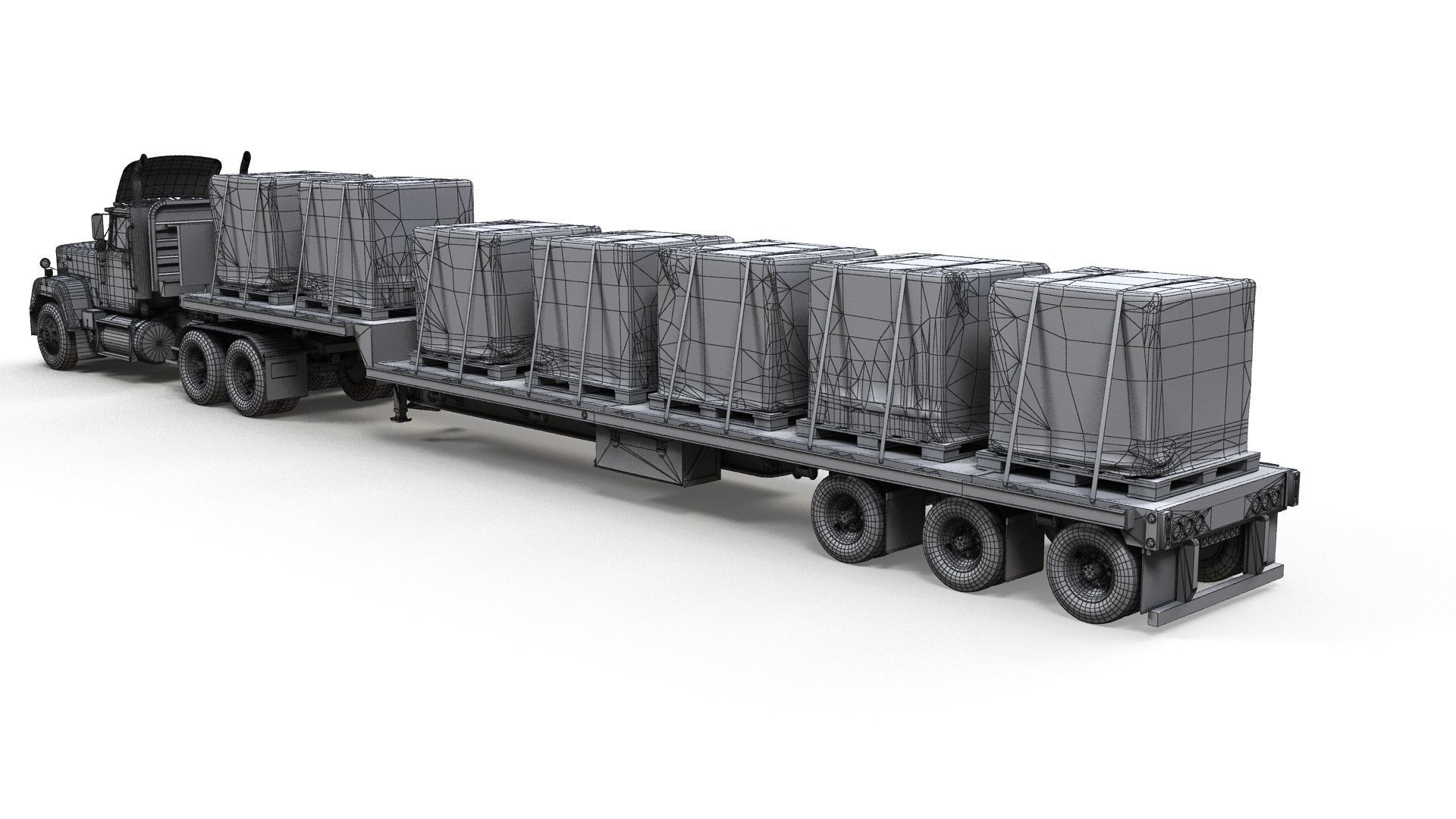 SuperLiner dropdeck trailer Low-poly 3D model_14