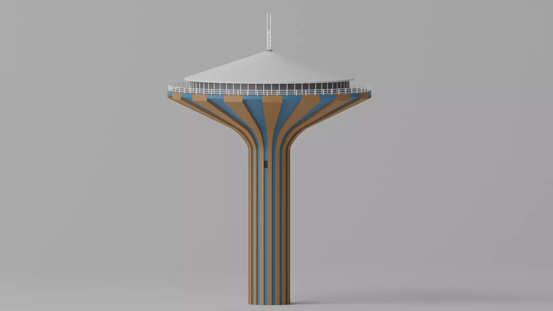 Cartoon Water Tower Riyadh Saudi Arabia Low-poly 3D model