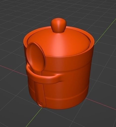 Jar with spoon 3D print model