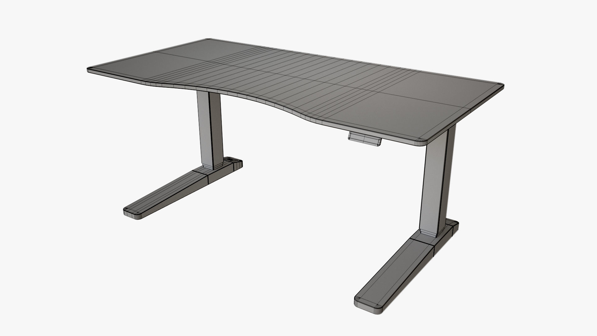 Curved Standing Desk 3D model_15