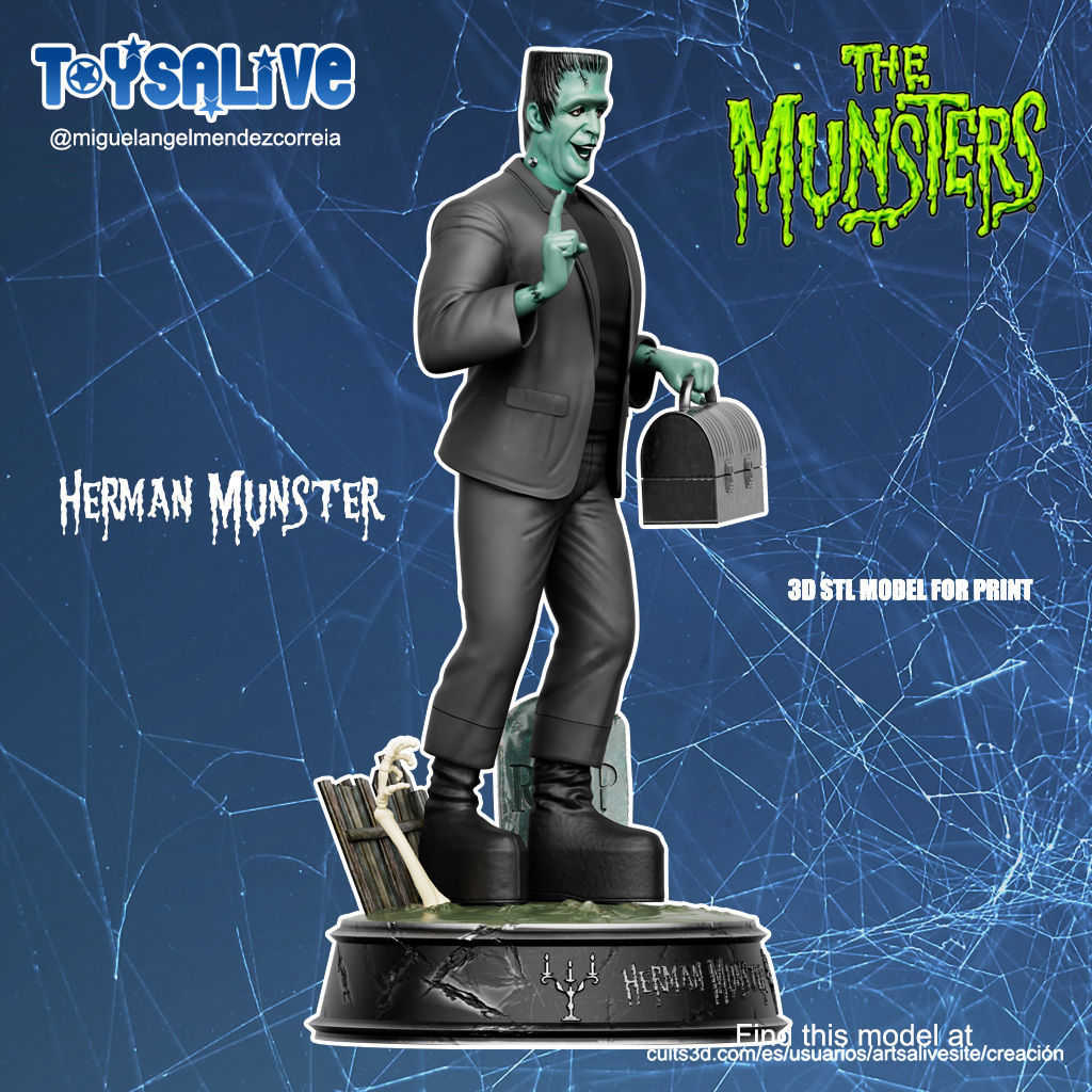 HERMAN MUNSTER STL MODEL FOR PRINT 3D print model_3