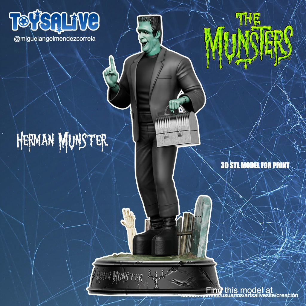 HERMAN MUNSTER STL MODEL FOR PRINT 3D print model_2