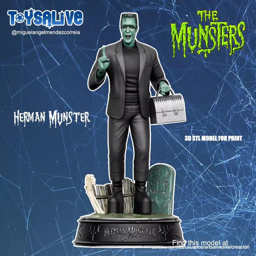 HERMAN MUNSTER STL MODEL FOR PRINT 3D print model_0
