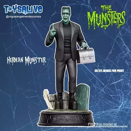 HERMAN MUNSTER STL MODEL FOR PRINT 3D print model