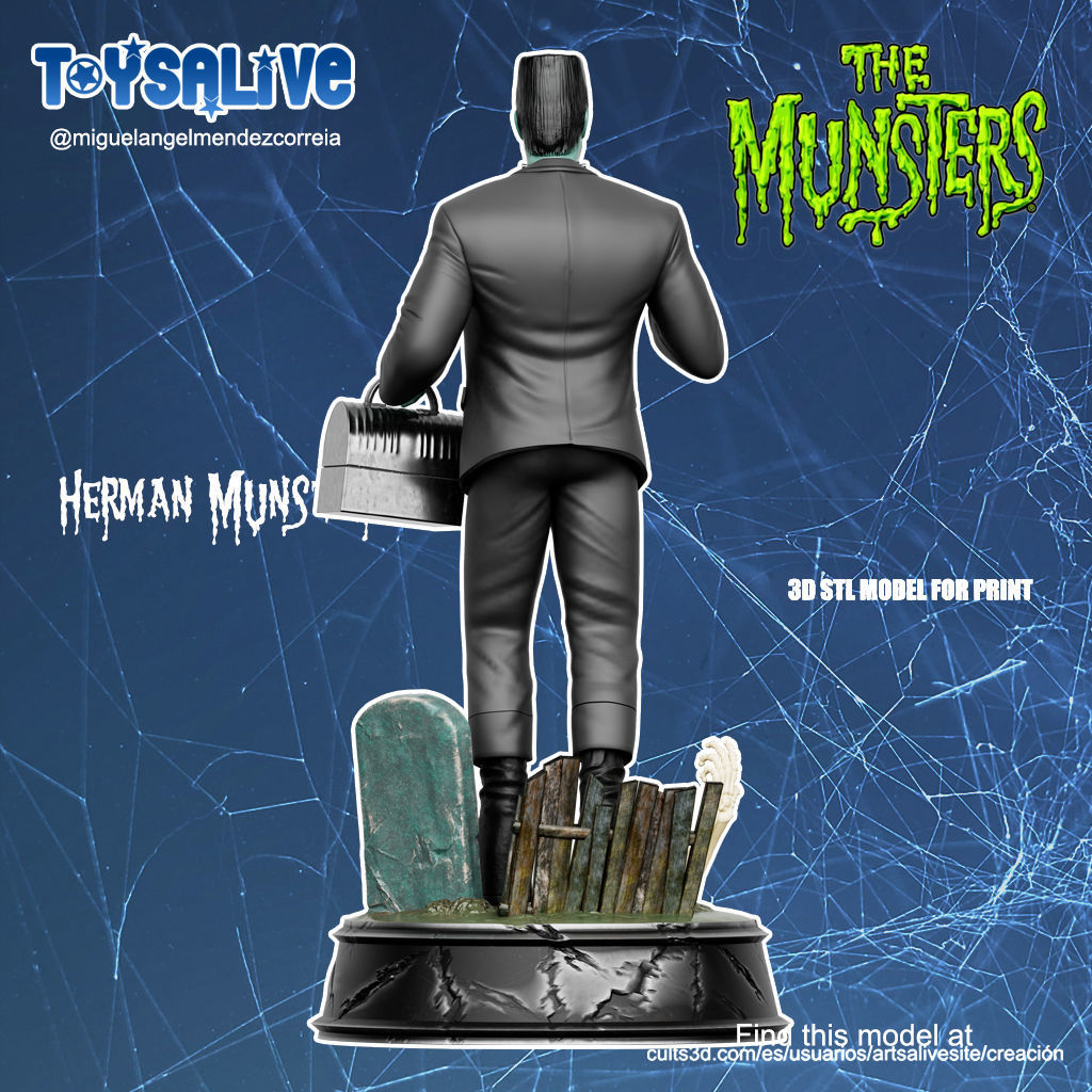 HERMAN MUNSTER STL MODEL FOR PRINT 3D print model_4