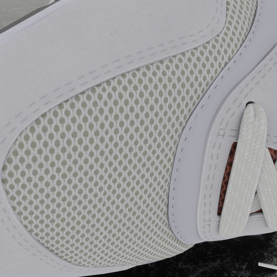 NEW BALANCE 997 3D SHOES - WHITE - RED Low-poly 3D model_8