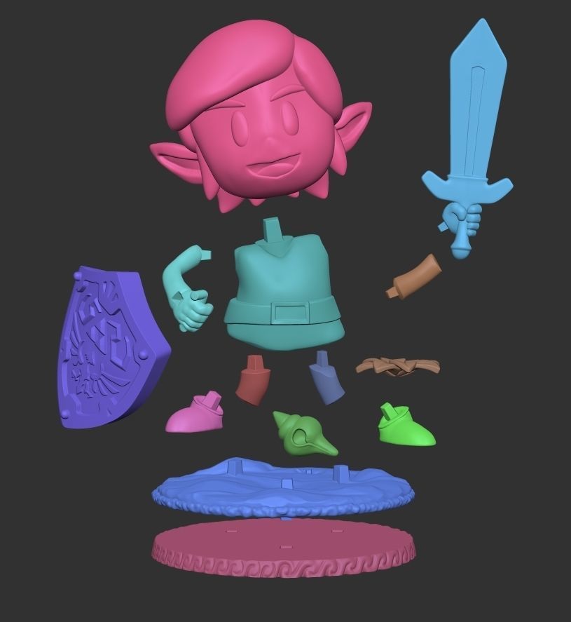 CHIBI LINK ZELDA LINKS AWAKENING FAN ART 3D print model_4