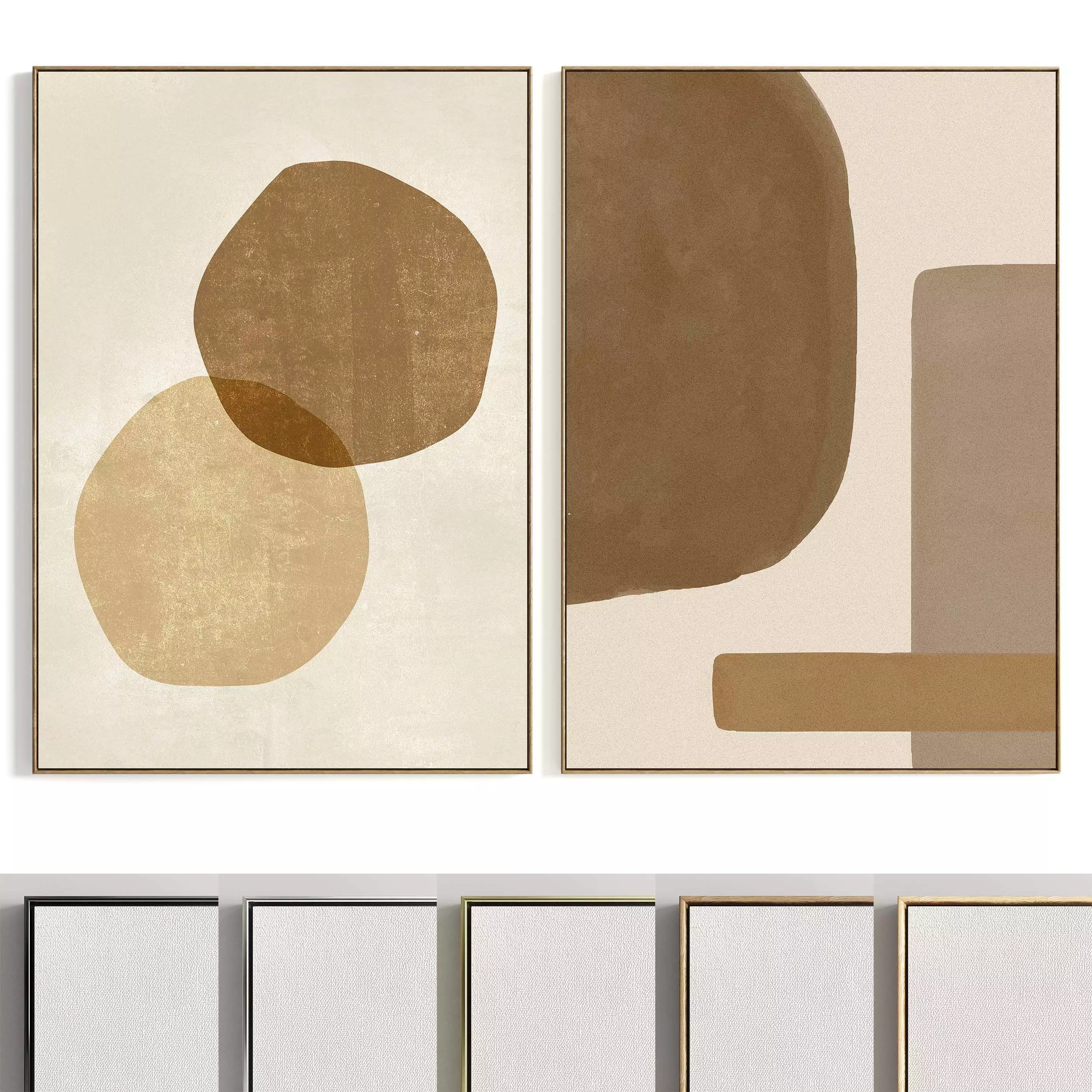 Plaster Two Photo Frame 408 Low-poly 3D model_0