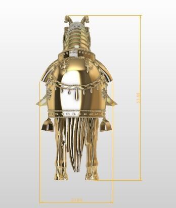 Gold horse and gems  Caballo de oro y gemas 3D print model_1