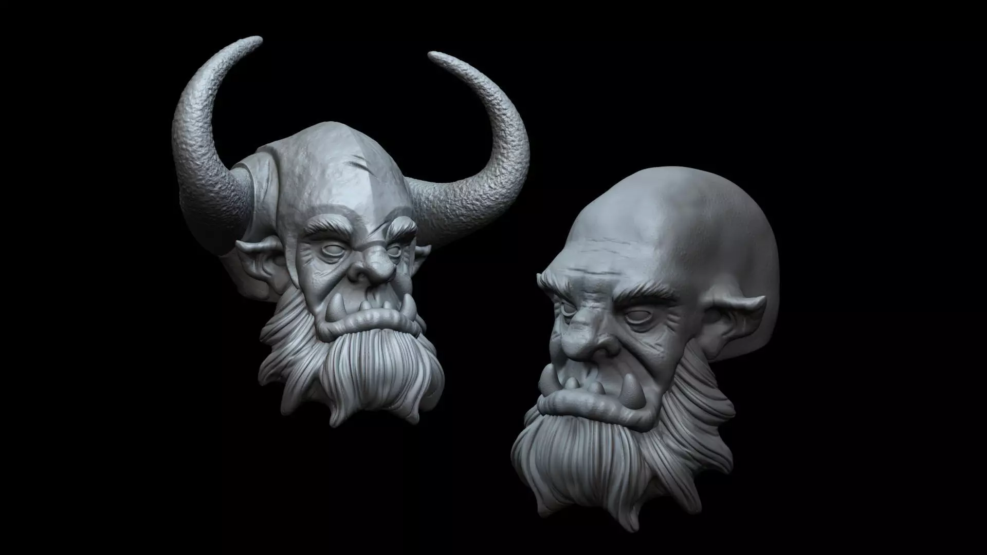 Orc Heads 3D print model