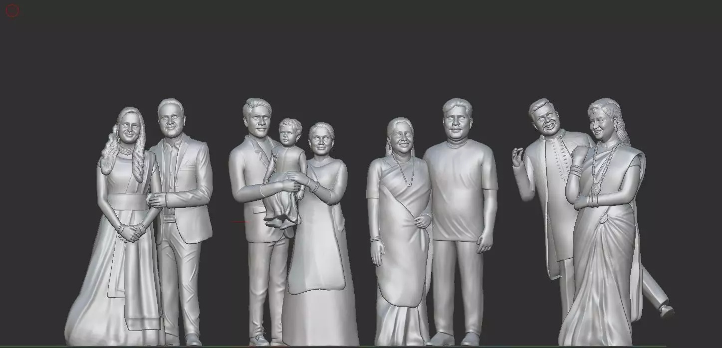 family miniature   3D print model_0