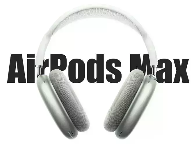 Headphones Apple AirPods Max green Low-poly 3D model