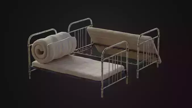 Soviet Hospital Bed with Mattress