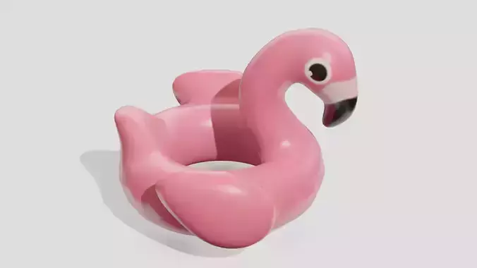 Inflatable rubber pink circle flamingo bird 