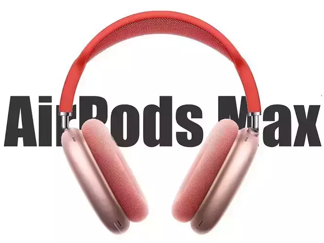 Headphones Apple AirPods Max pink Low-poly 3D model