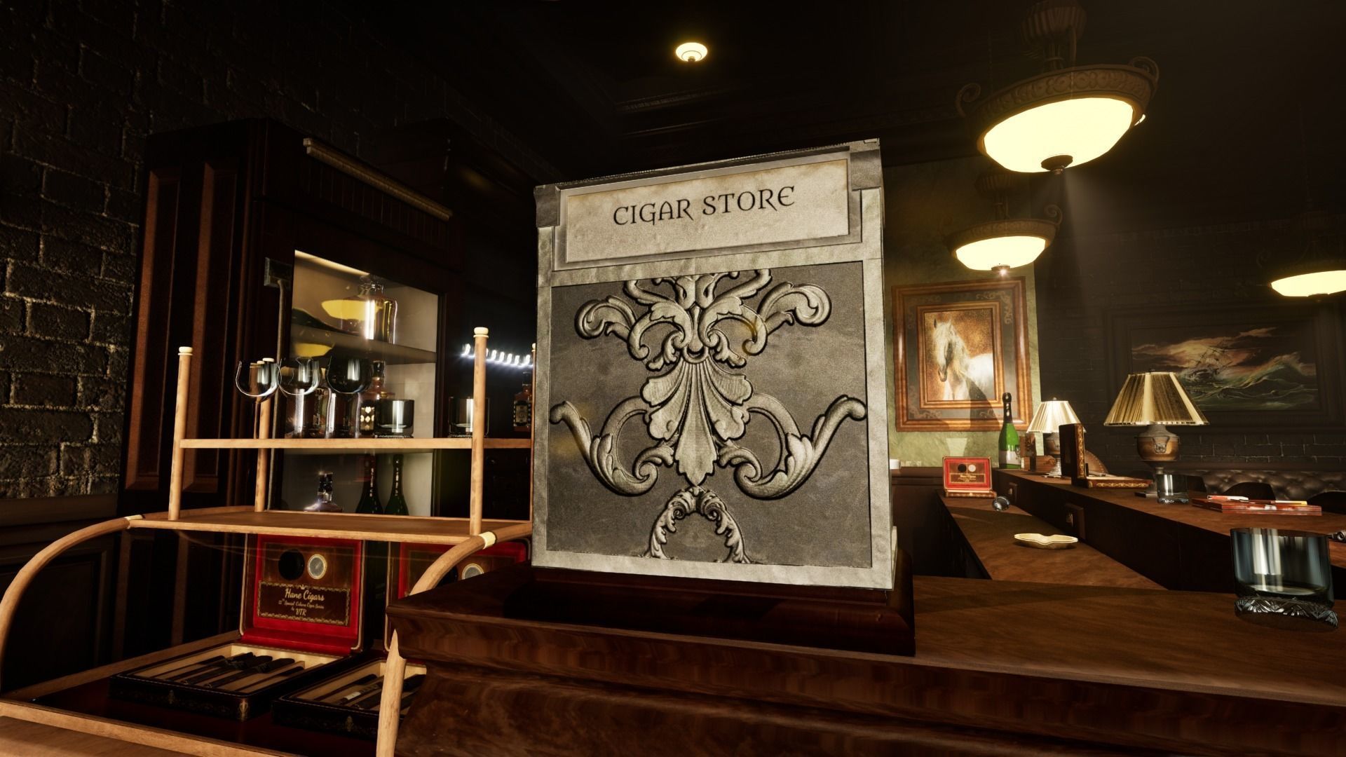 Cigar Store Pub Environment - Modular Pack - UE5 Low-poly 3D model_42