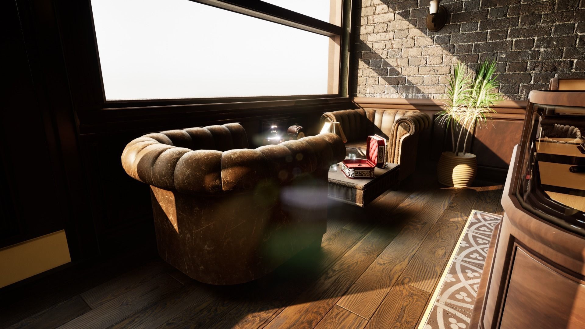 Cigar Store Pub Environment - Modular Pack - UE5 Low-poly 3D model_4