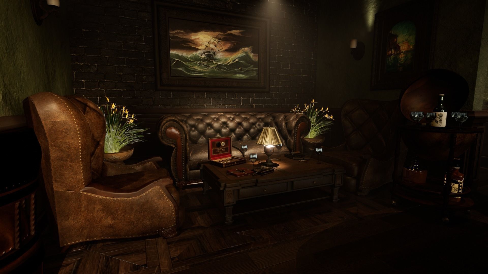 Cigar Store Pub Environment - Modular Pack - UE5 Low-poly 3D model_32