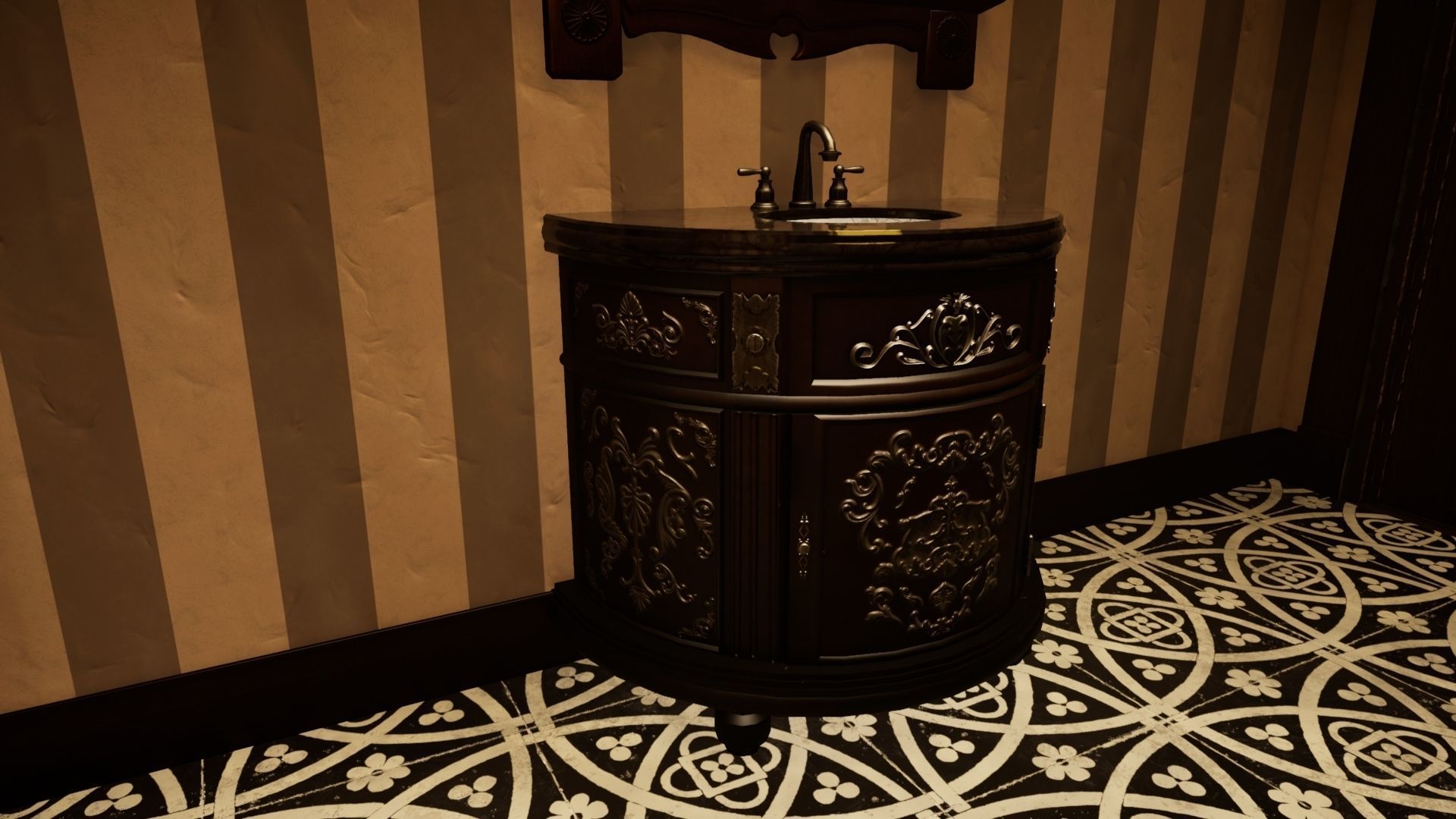 Cigar Store Pub Environment - Modular Pack - UE5 Low-poly 3D model_26