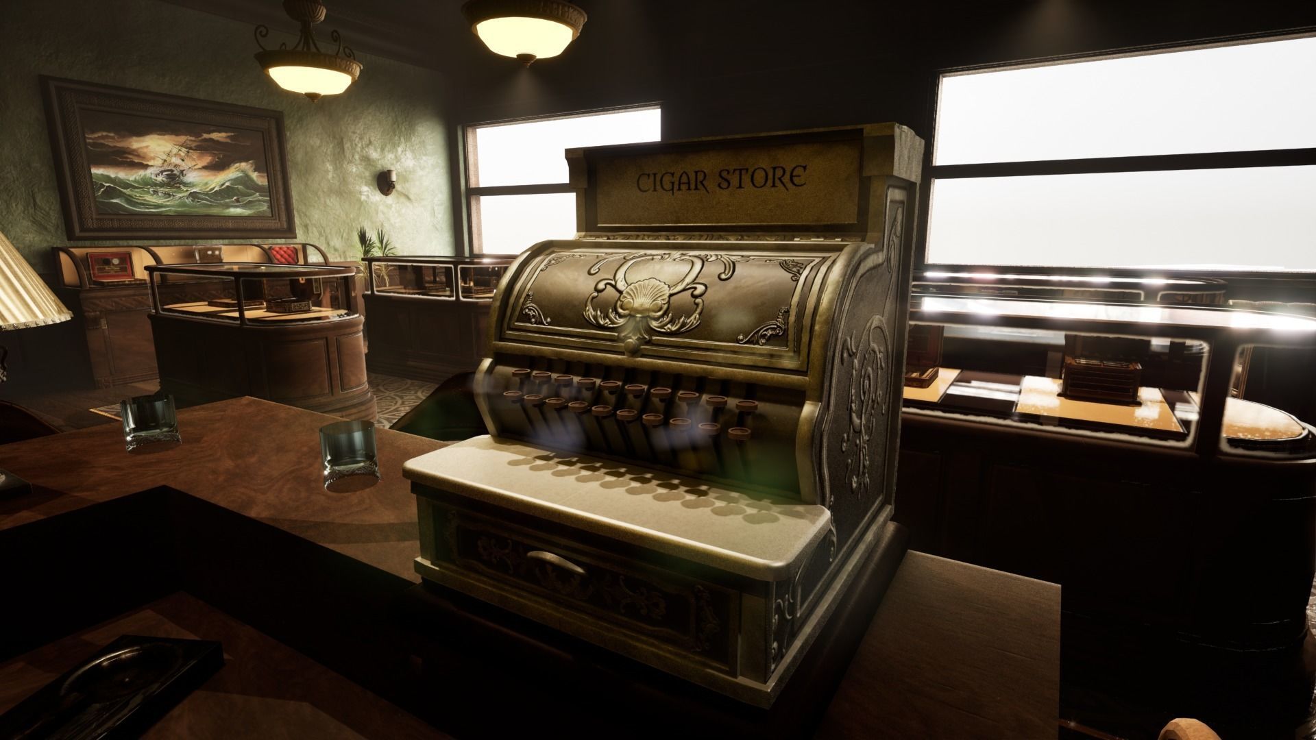 Cigar Store Pub Environment - Modular Pack - UE5 Low-poly 3D model_48