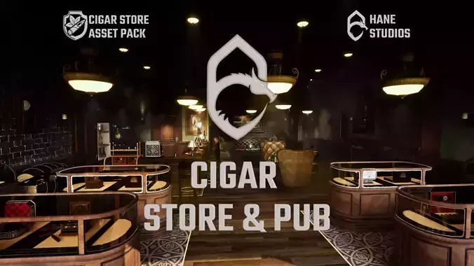 Cigar Store Pub Environment  - Modular Pack - UE5 Low-poly 3D model