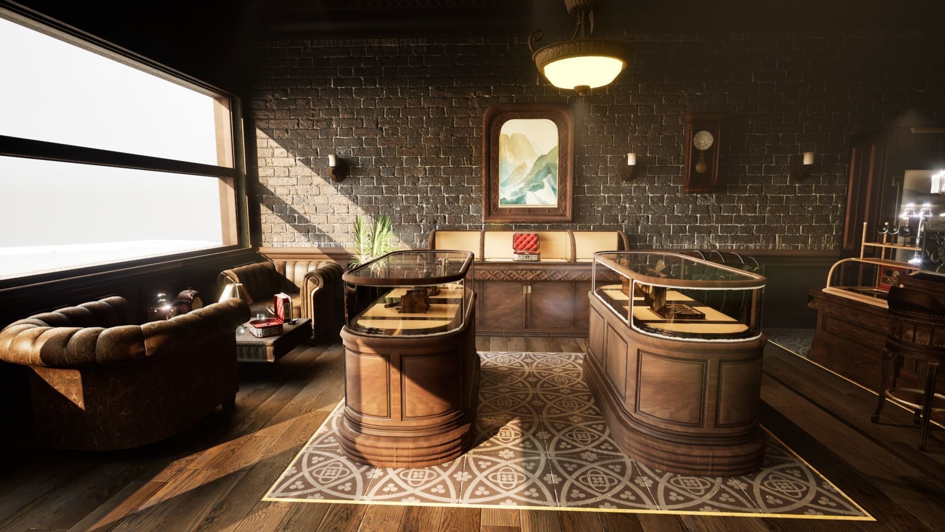 Cigar Store Pub Environment - Modular Pack - UE5 Low-poly 3D model_3